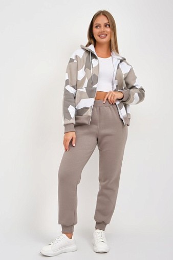 Костюм женский Дюна набивка начёс олива