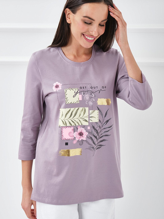 Лонгслив Элис рукав 3/4 светло-лиловый