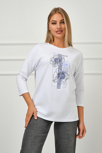 Лонгслив Стиль белый