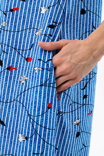 Халат Анна джинс/полоса