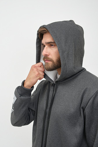 Толстовка муж. Дэнди 3-х нитка начес т.серый