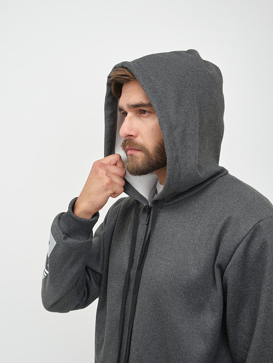 Толстовка муж. Дэнди 3-х нитка начес т.серый