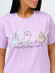 Футболка женская Смайл лаванда