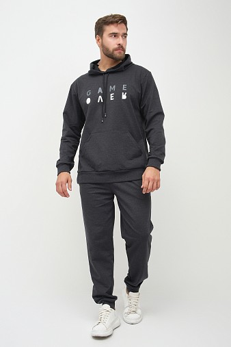 Костюм мужской Тайм 2-х нитка антрацит/меланж